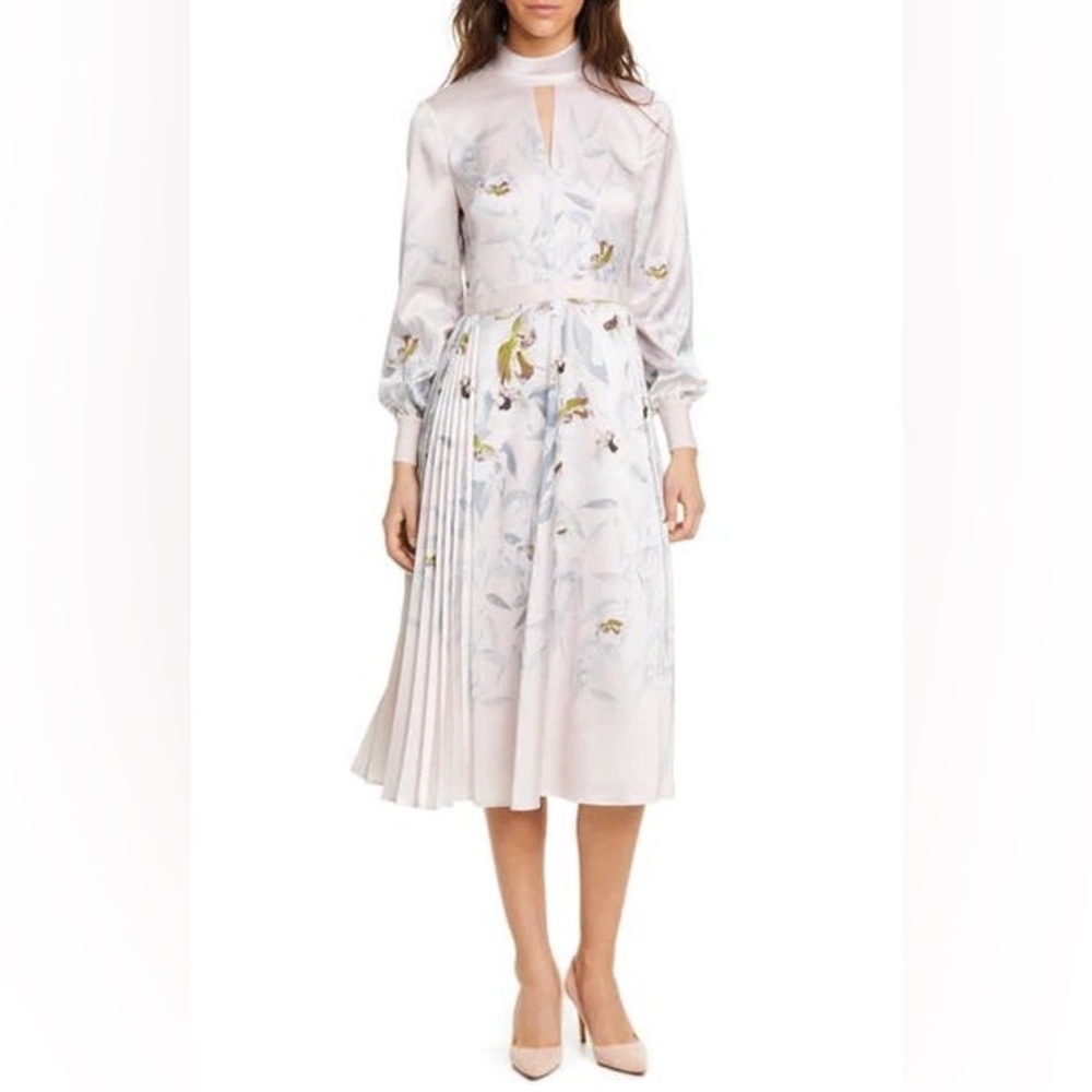 Ted Baker Everglade Long Sleeve Midi Dress Pastel Pink